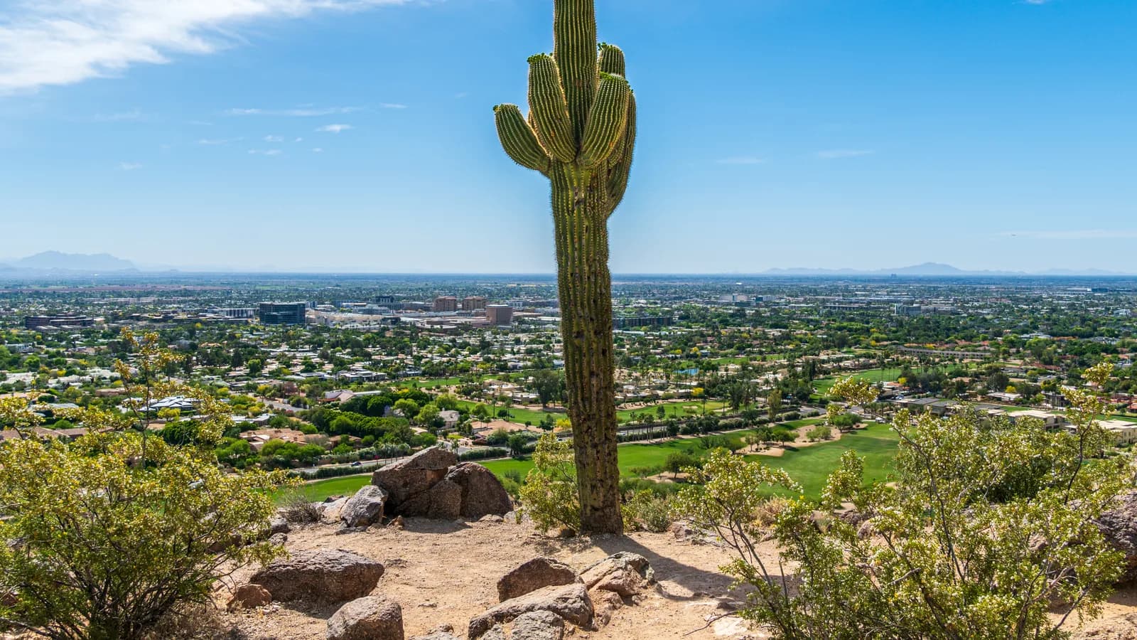 The valley below Camelback Mountain in Paradise Valley, Arizona