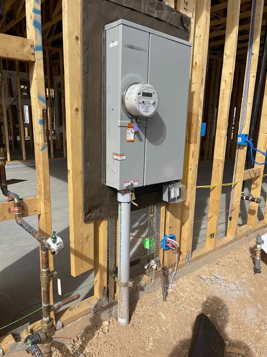 Service equipment on open framing